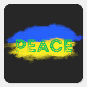 PEACE voor Oekraïne Anti-War No War No War for War Vierkante Sticker