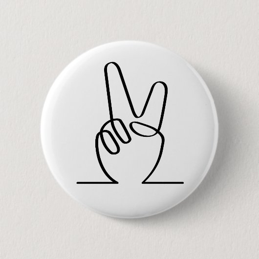 Peace vrede symbol. V vingers voor vrijheid.  Ronde Button 5,7 Cm (Voorkant)