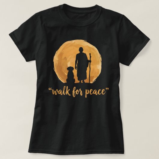 Peace Walking Monks With Aloka Dog T-shirt (Design voorkant)