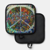 Peace Wall Art Pannenlap (Voorkant / Achterkant)