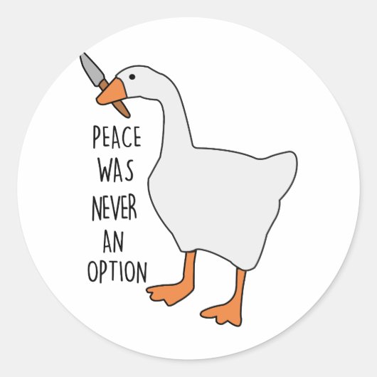 Peace was never an options, Funny animal Ronde Sticker (Voorkant)