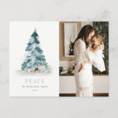 Peace Waterverf Pine-kerstboom Gift-foto Feestdagenkaart (Voorkant)