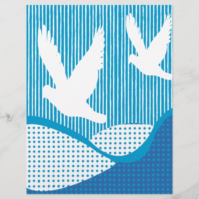 Peace White Doves Artsy Peace Scrapbook (Voorkant)