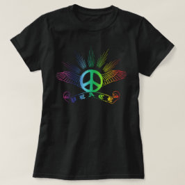 Peace Wings-regenboog T-shirt