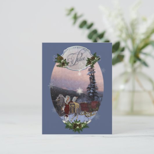 Peace Winter Solstice Feestdagenkaart (Staand voorkant)