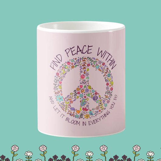 Peace Within Floral Mok -  drankgelegenheid