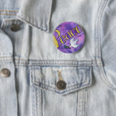 Peace Word Art Button Pin Pendant (Ronde) (In situ)