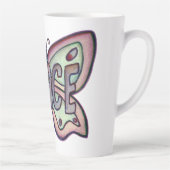 Peace Word Art Paarse Vlinder Wing Cup Latte Mok (Rechts)