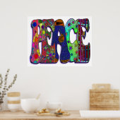 Peace Word Art Poster (Keuken)