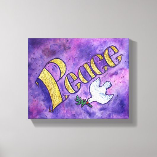 Peace Word Art schilderen van gevlekte canvaskunst Canvas Afdruk (Voorkant)