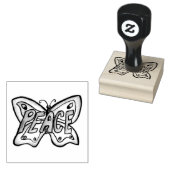 Peace Word Butterfly Rubber Stamp Rubberstempel (Gestempeld)