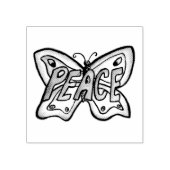 Peace Word Butterfly Rubber Stamp Rubberstempel (Afrduk)