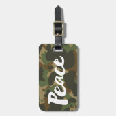 PEACE Word Green Brown Khaki Natuur Camouflage Bagagelabel (Voorkant verticaal)
