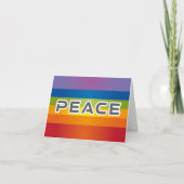 Peace Word Letters - vlag op regenboogachtergrond Bedankkaart (Voorkant)