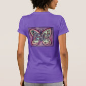 Peace Word Paars Butterfly Custom Art Shirten T-shirt (Achterkant)