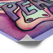 Peace Word Paars Butterfly Poster Art Prints (Hoek)