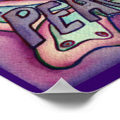 Peace Word Paars Butterfly Poster Art Prints (Hoek)