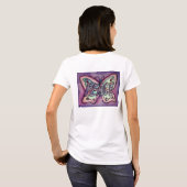 Peace Word Paarse Butterfly Custom Art T-Shirts (Achterkant volledig)