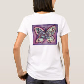 Peace Word Paarse Butterfly Custom Art T-Shirts (Achterkant)