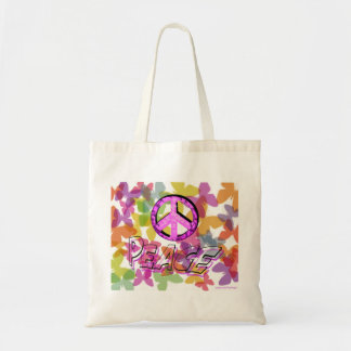 Peace Word Symbol en Butterflies Tote Bag