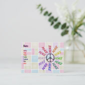 Peace Wordcirkel Visitekaartje (Staand voorkant)