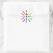 Peace Words Circle Ronde Sticker (Tas)