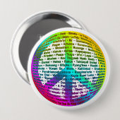 Peace World Language Ronde Button 4,0 Cm (Voorkant /achterkant)