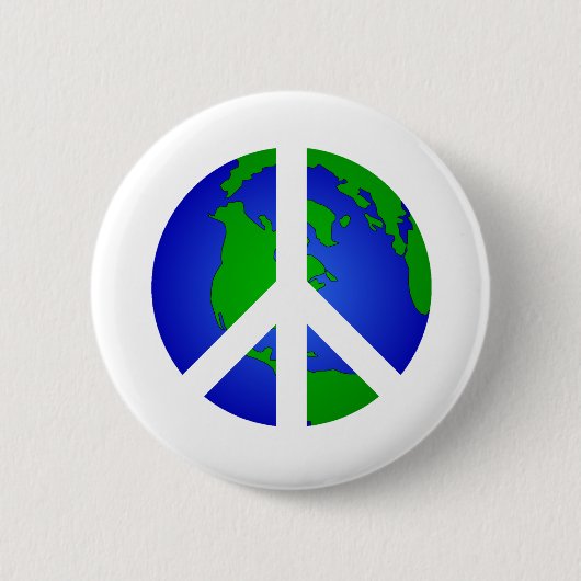 Peace World Peace Ronde Button 5,7 Cm (Voorkant)