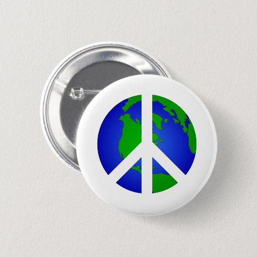 Peace World Peace Ronde Button 5,7 Cm (Voorkant /achterkant)