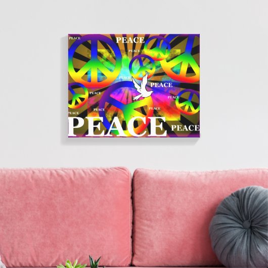 Peace Wrapped Canvas Afdruk (Insitu (Woonkamer))
