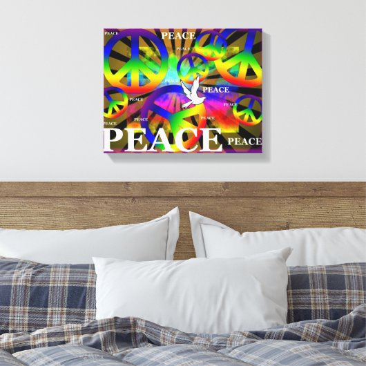 Peace Wrapped Canvas Afdruk (Insitu (Slaapkamer))