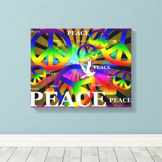 Peace Wrapped Canvas Afdruk (Insitu (Houten vloer))
