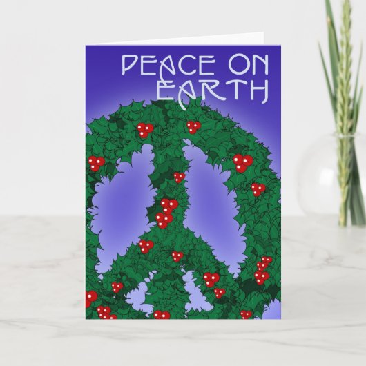 Peace Wreatard 1 Feestdagen Kaart (Voorkant)