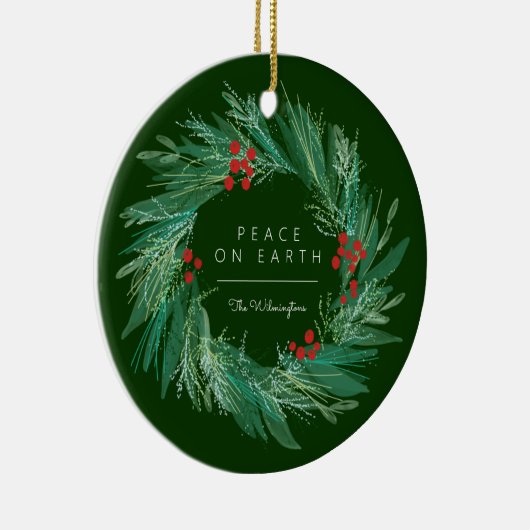 Peace Wreate kerstfeestdag keramisch sieraad Keramisch Ornament (Rechts)