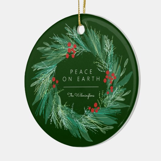 Peace Wreate kerstfeestdag keramisch sieraad Keramisch Ornament (Links)