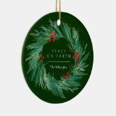 Peace Wreate kerstfeestdag keramisch sieraad Ornament (Rechts)