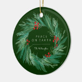 Peace Wreate kerstfeestdag keramisch sieraad Ornament (Links)