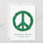 Peace Wreate met vakantieverlichting Feestdagenkaart (Voorkant)