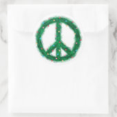 Peace Wreate met vakantieverlichting Ronde Sticker (Tas)