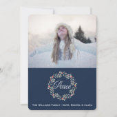 Peace Wreath | Aangepaste fotovakantie-groet Feestdagenkaart (Voorkant)