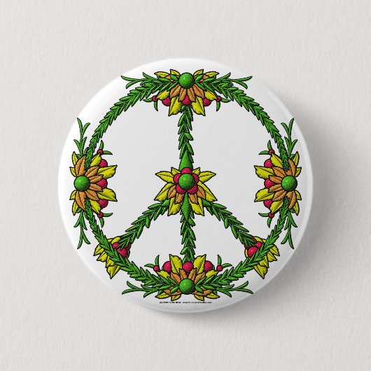 Peace Wreath Ronde Button 5,7 Cm (Voorkant)