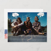 Peace Young Hippies Free Love 1960's Custom Text Briefkaart (Voorkant / Achterkant)