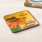 Peace Zinnia Flower Inspirerend Onderzetter Set (Linkerzijde)