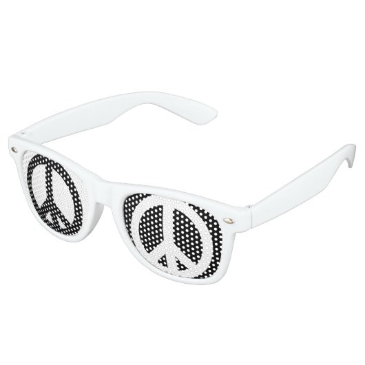 Peace Zwart & Wit Retro Zonnebril (Gekanteld)