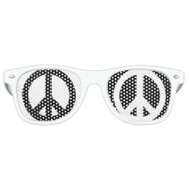 Peace Zwart & Wit Retro Zonnebril