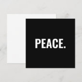 Peace zwart-wit tekst minimalistische kaart (Voorkant / Achterkant)