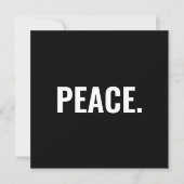 Peace zwart-wit tekst minimalistische kaart (Voorkant)