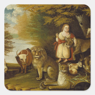 Peaceable Kingdom   1830-32 Vierkante Sticker