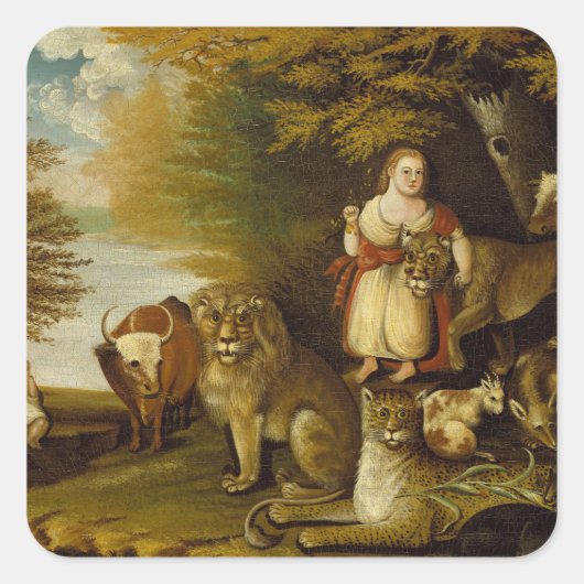 Peaceable Kingdom | 1830-32 Vierkante Sticker (Voorkant)