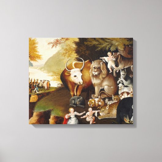 Peaceable Kingdom, c.1834 (olie op canvas) Canvas Afdruk (Voorkant)